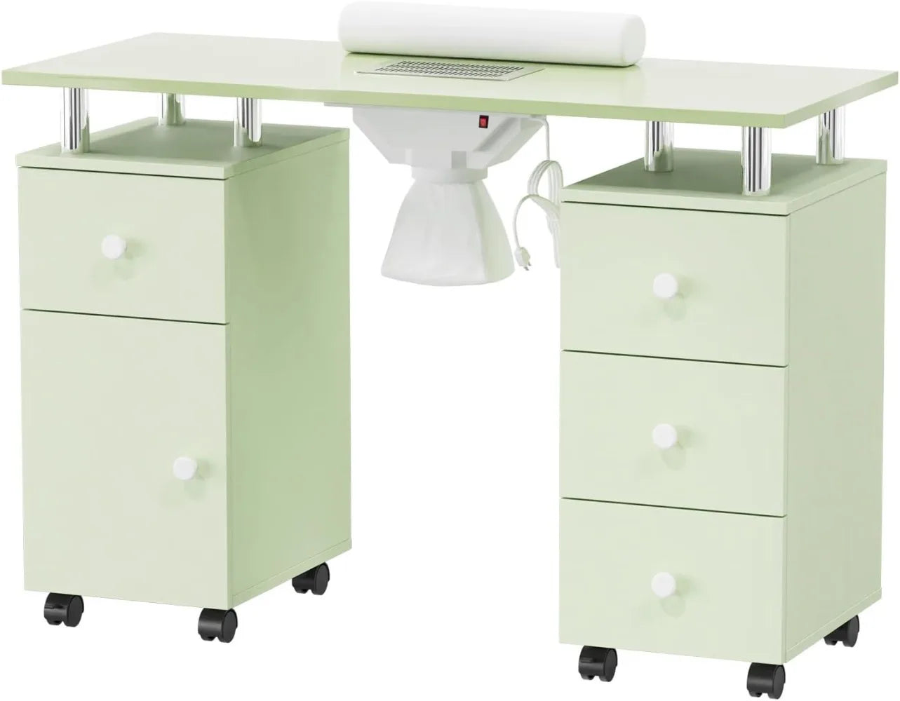 Ljustra Manicure Table Nail Desk with Electric Dust Collector Storage