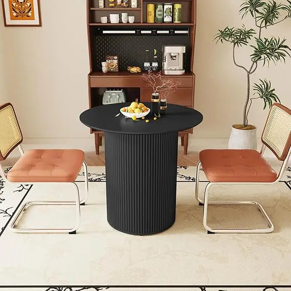 31.5" Round Dining Table Small Kitchen Table for 2-4 People Farmhouse