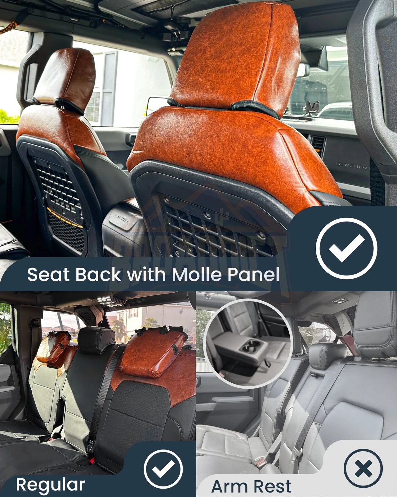 Seat Cover Protector Full Set for 2021-2024 Ford Bronco 4-Door Molle