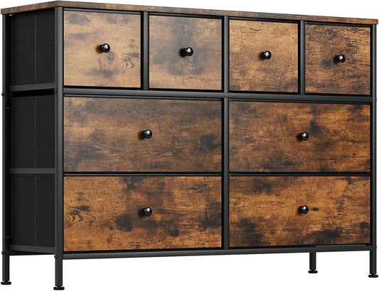 **** Chest of Drawers Fabric Storage 8/12 Drawers Wooden Top Metal Frame