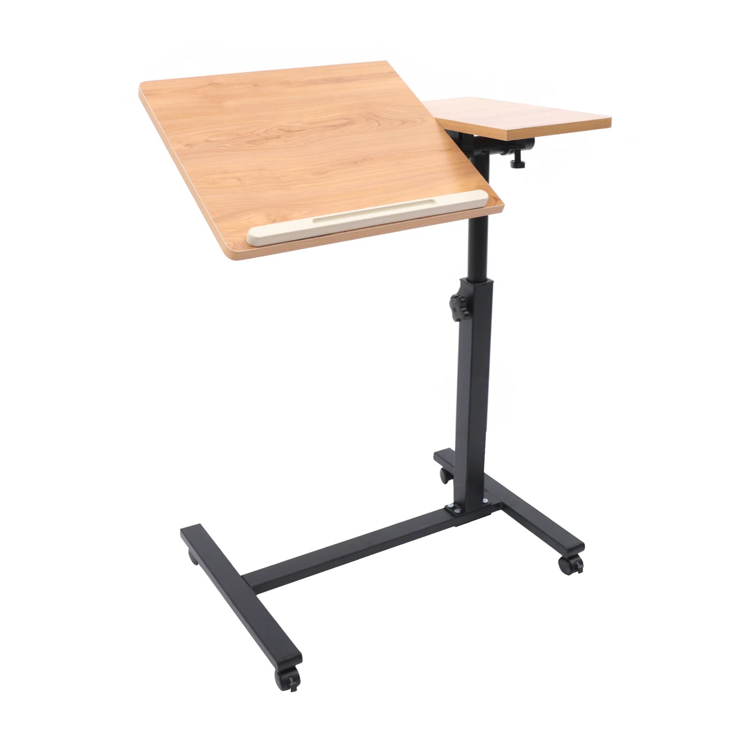 Adjustable Height Laptop Desk with Wheels Portable Mobile Workstation