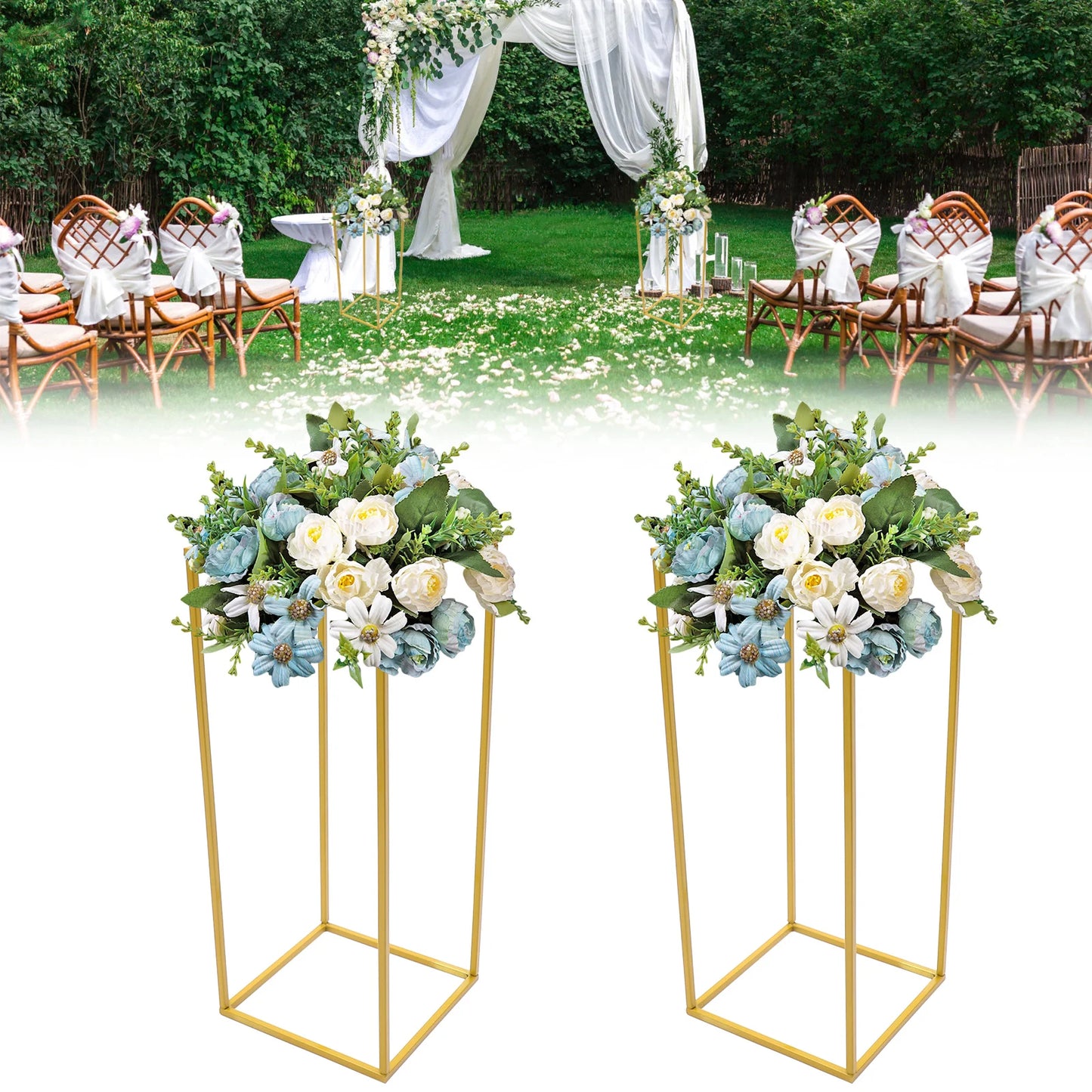 2pcs Detachable Flower Rack Iron Art Stand Wedding Party Decor