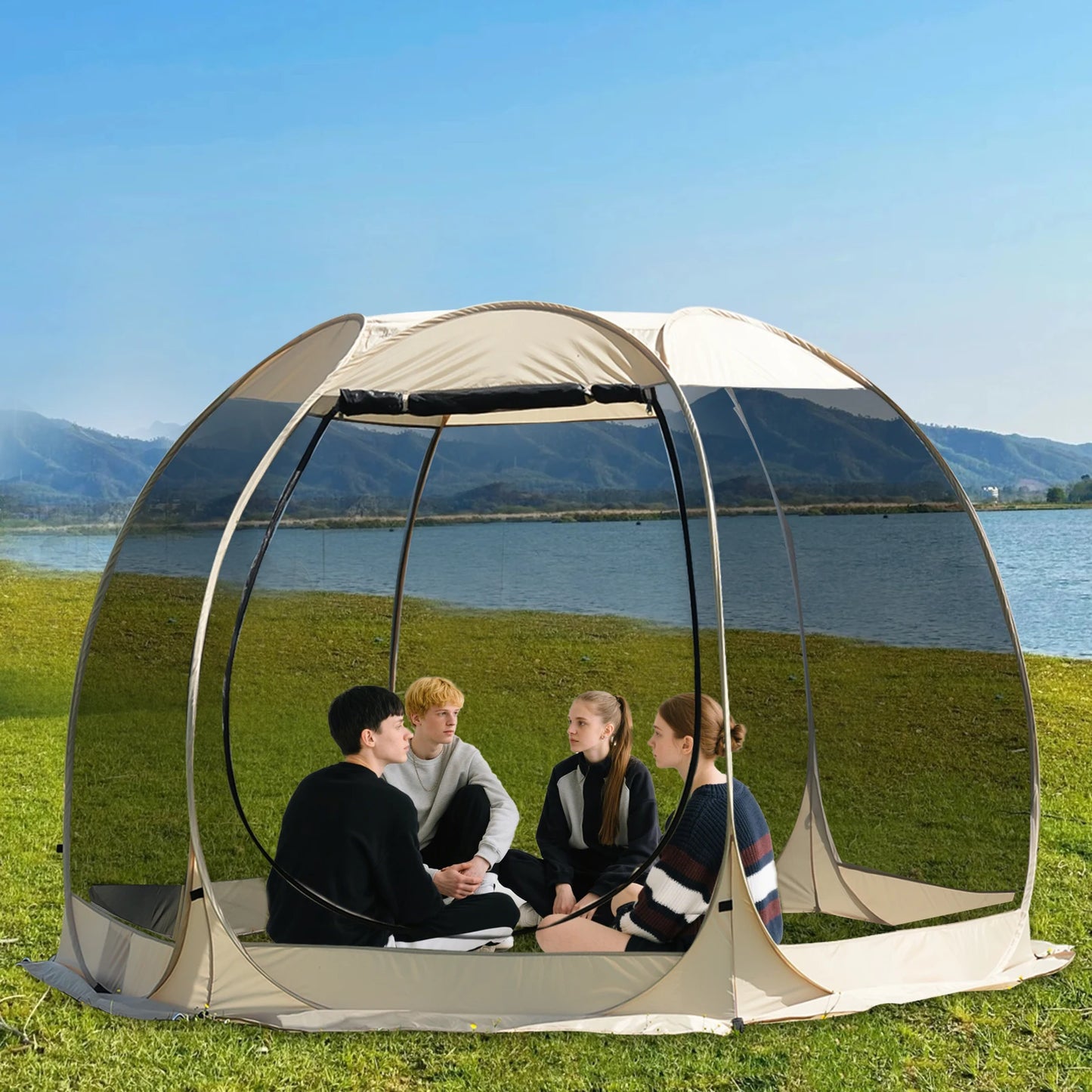 Ljustra Pop Up Party Tent 4-6 Person Pavilion Screen Camping Canopy