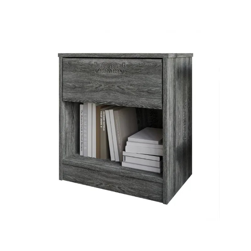 Versatile Wood Side Table Minimalist Nightstand with Drawer for Living Room
