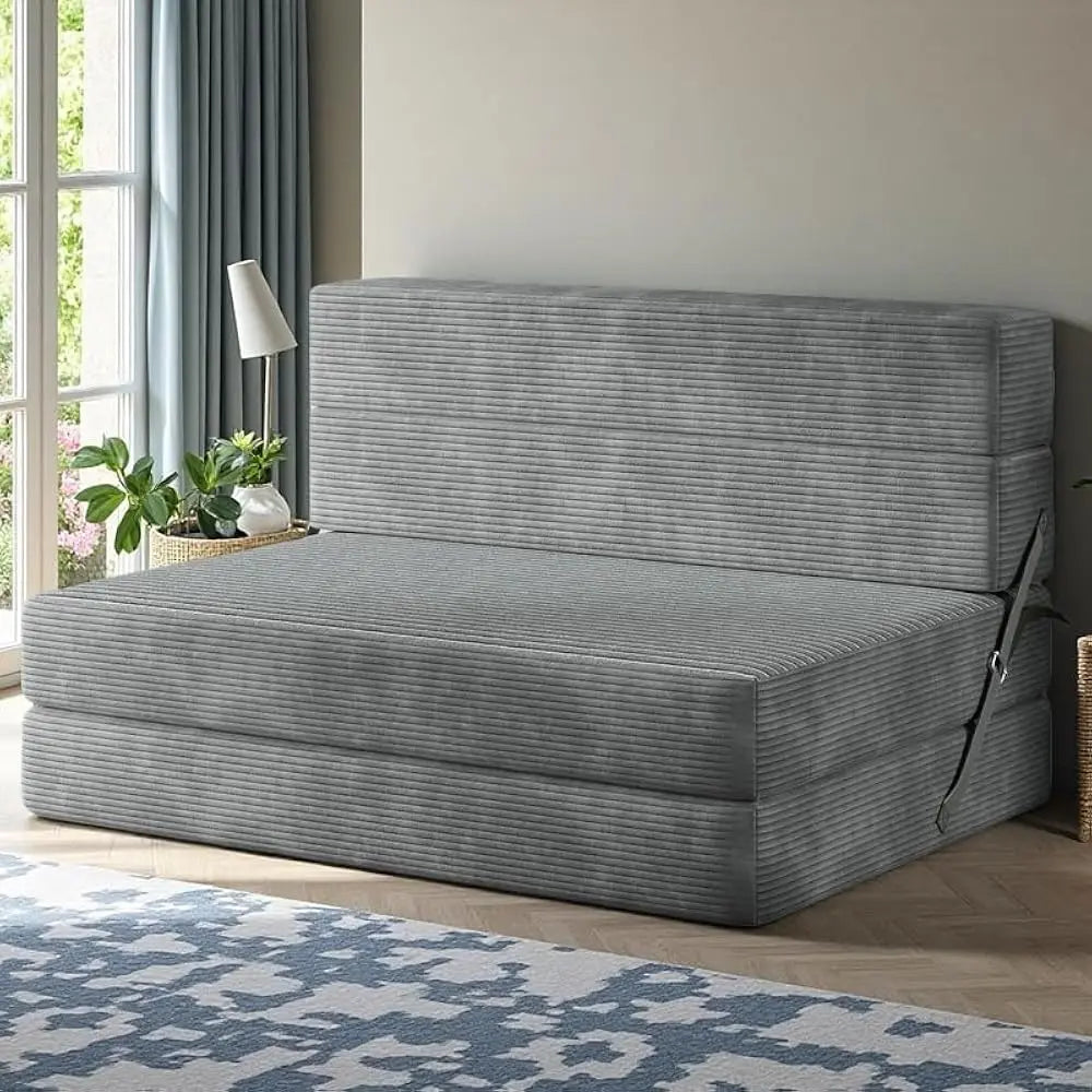 Ljustra Convertible Folding Sofa Bed Corduroy Memory Foam Couch