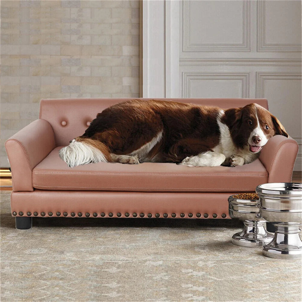 Large Elevated Dog Sofa Waterproof Pet Bed with Removable Cushion