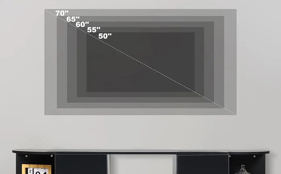 Farmhouse TV Stand for 65-70 Inch TV Modern Mid Century Media Console