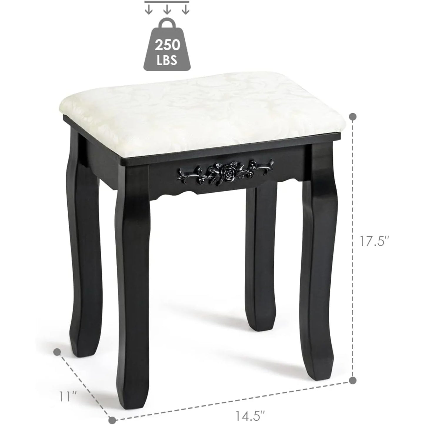 Ljustra Vanity Stool Makeup Bench Upholstered Dressing Stool Modern