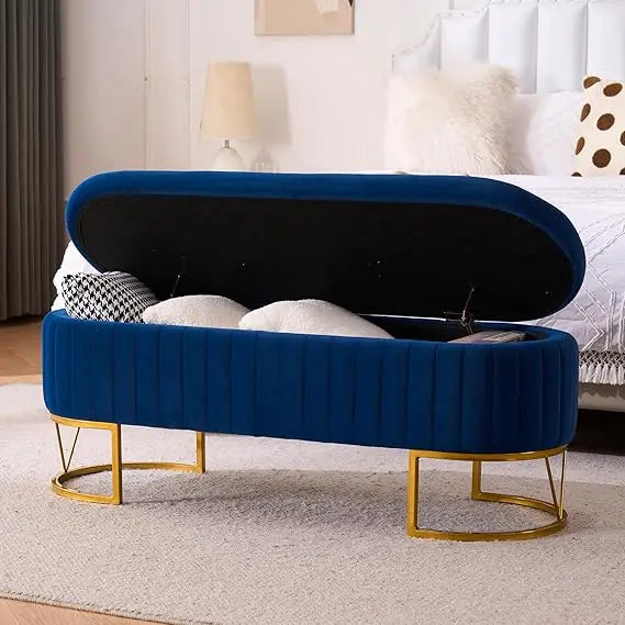 Modern Storage Ottoman Bench Upholstered Seating for Bedroom Entryway Living
