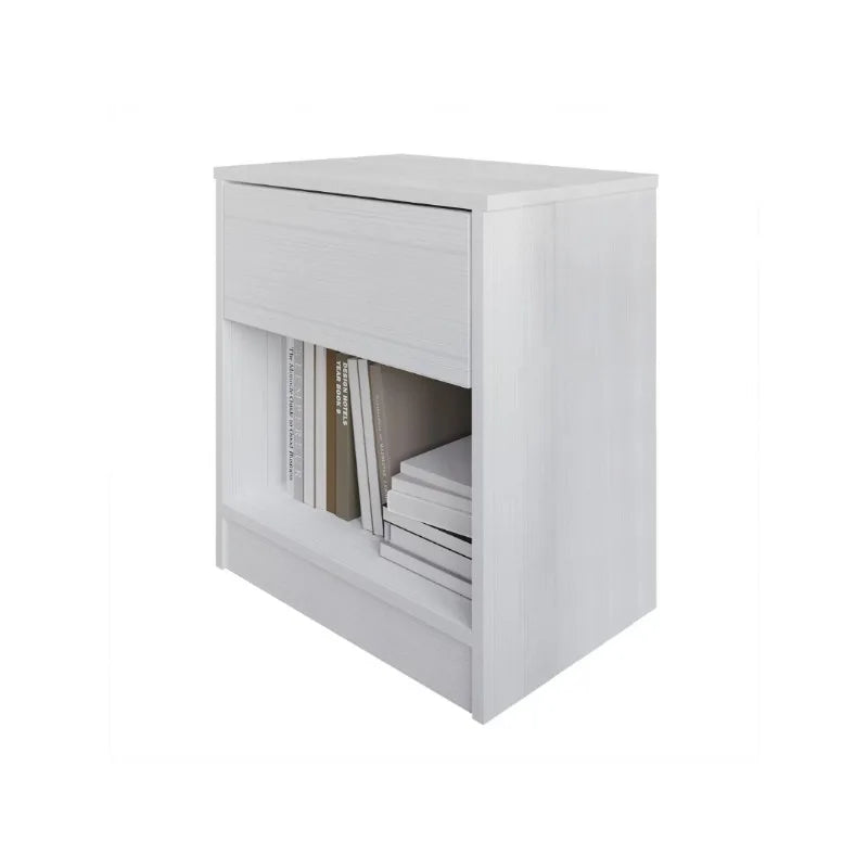 Versatile Wood Side Table Minimalist Nightstand with Drawer for Living Room