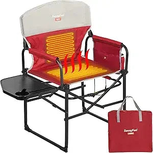 Heavy Duty Portable Folding Camping Chair with Side Table and Pocket