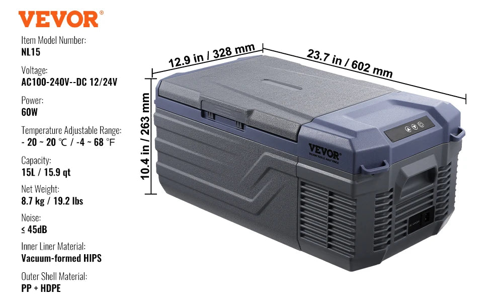 Portable Car Refrigerator 8L to 75L Bluetooth Adjustable Temp for Camping