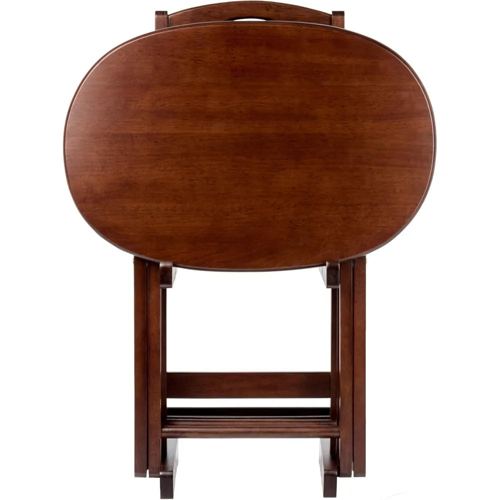 Ljustra Nathan Snack Table Set of 4 Oval Nesting Side Tables Living Room