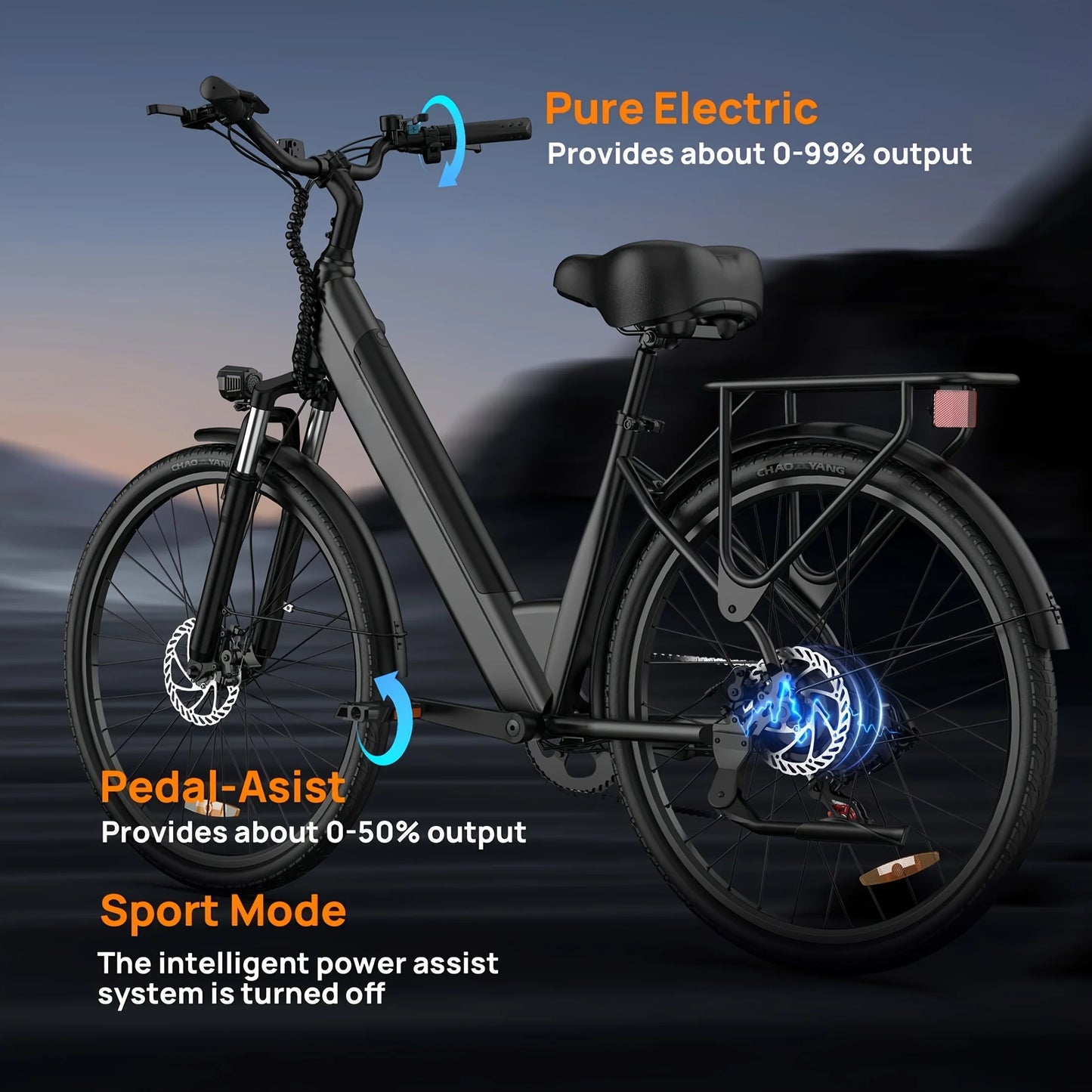 Peak 750W Electric Bike Adults 48V 10.4Ah Removable Battery 20MPH