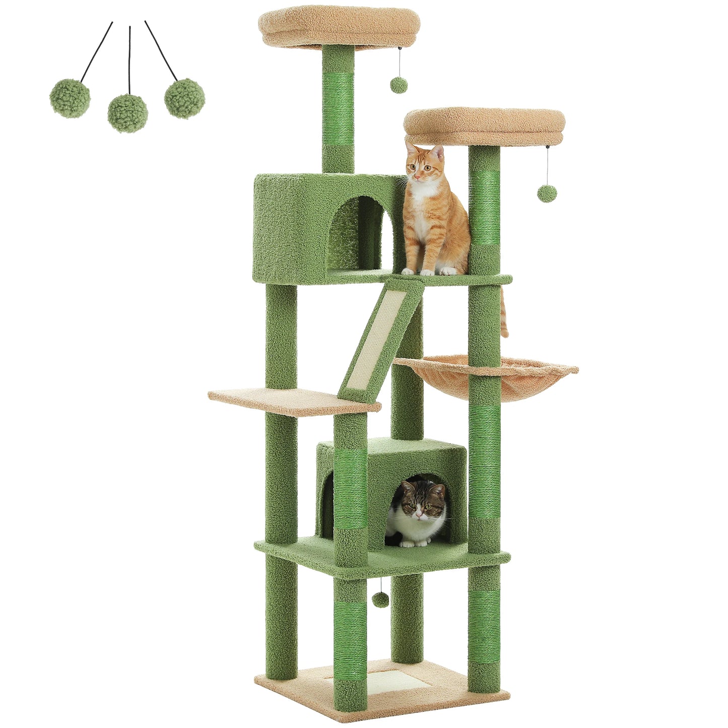 Multi-Level Cat Tree Indoor Tower with Scratching Posts Hammock Condo