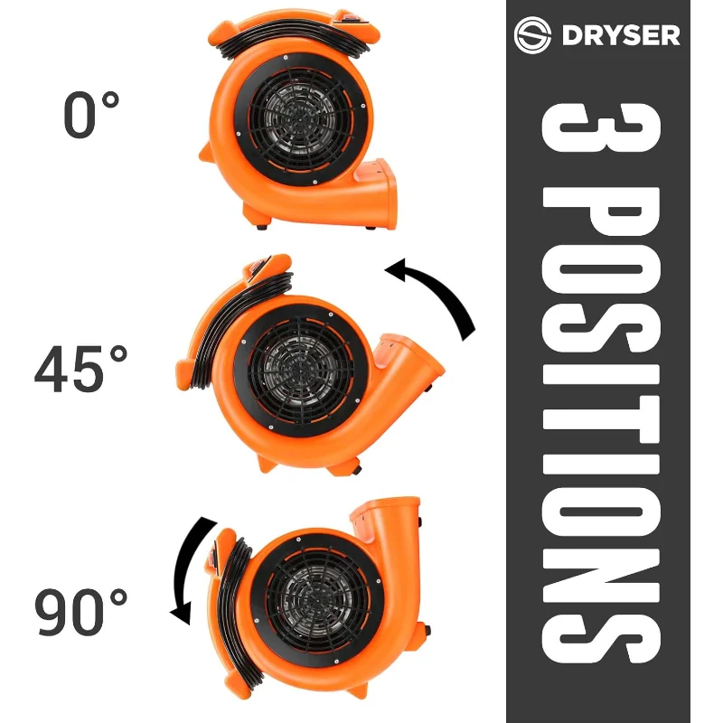 Dryser Air Mover Carpet Dryer Industrial Floor Fan 2 Speed 1/2 HP