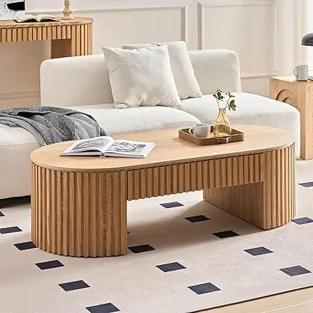 Modern Lift Top Coffee Table with Hidden Storage Oval Design 47.2"