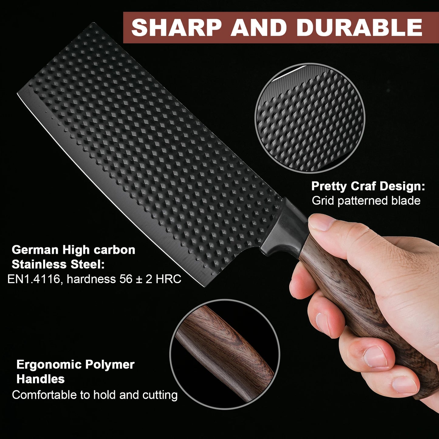 Ljustra Professional 6-Piece Kitchen Knife Set High Carbon Stainless Steel