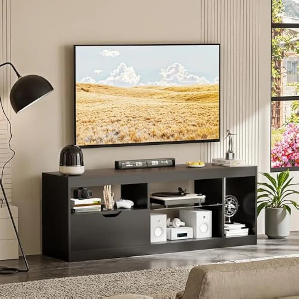 LED TV Stand Mount for 65 inch Modern Entertainment Center with Storage