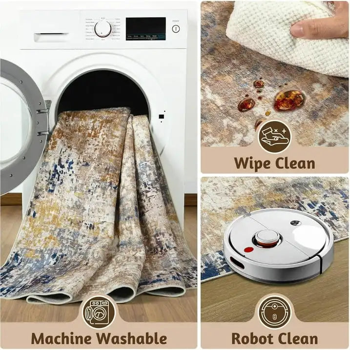 Modern Abstract Fluffy Area Rug for Living Room Bedroom Home Decor