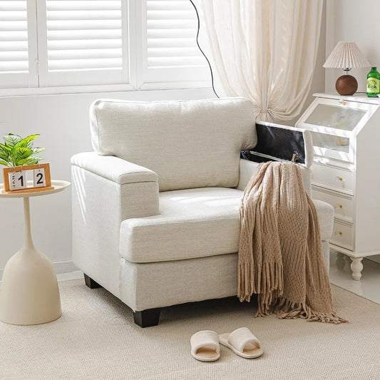 Oversized Accent Chair with Armrest Storage Deep Comfy Reading Chair