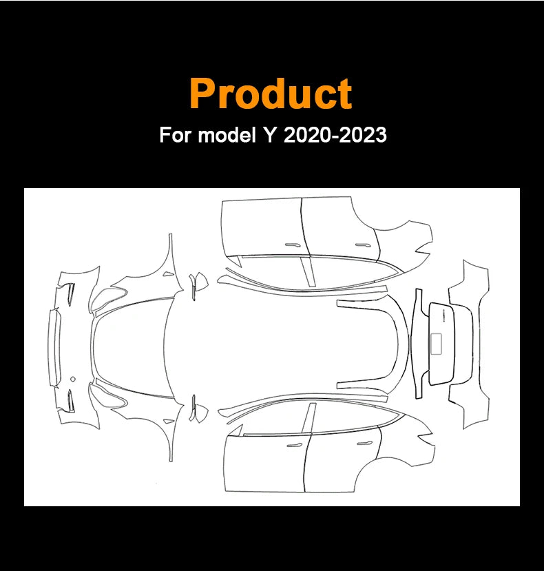 TPU Scratch Resistant Car Paint Protection Film Tesla Model Y 2020-2024