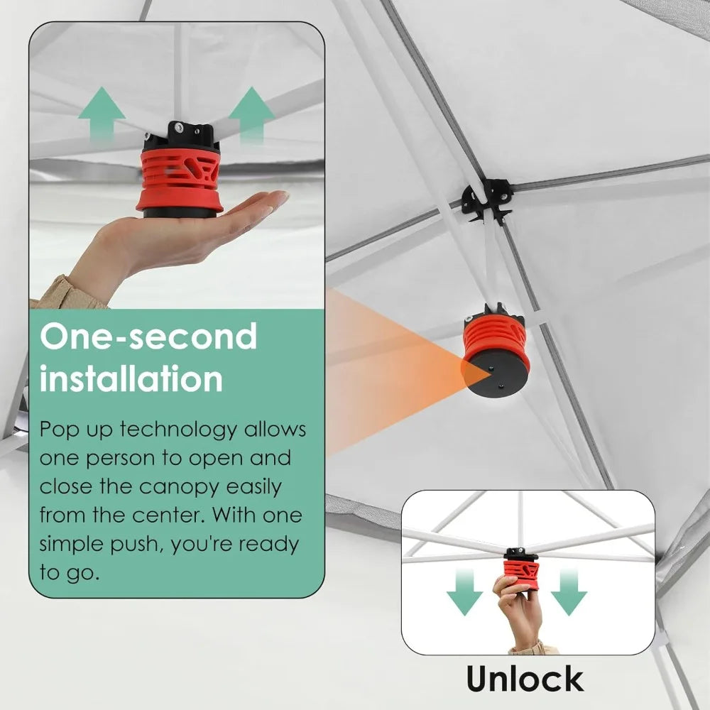 11x11 Gazebo Pop Up Outdoor Canopy Tent with Mesh Walls and Bag