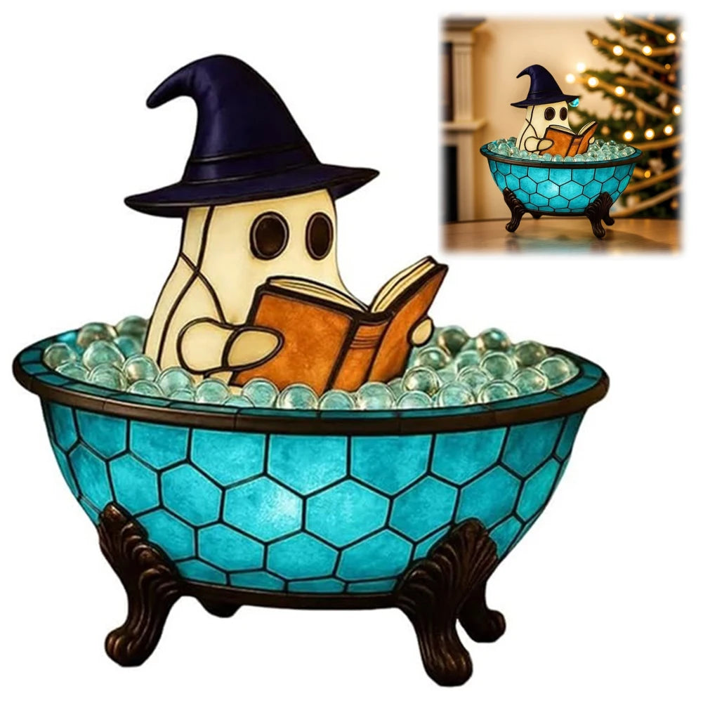 LED Ghost Bubble Bath Lamp Halloween Night Light Home Decor Accent
