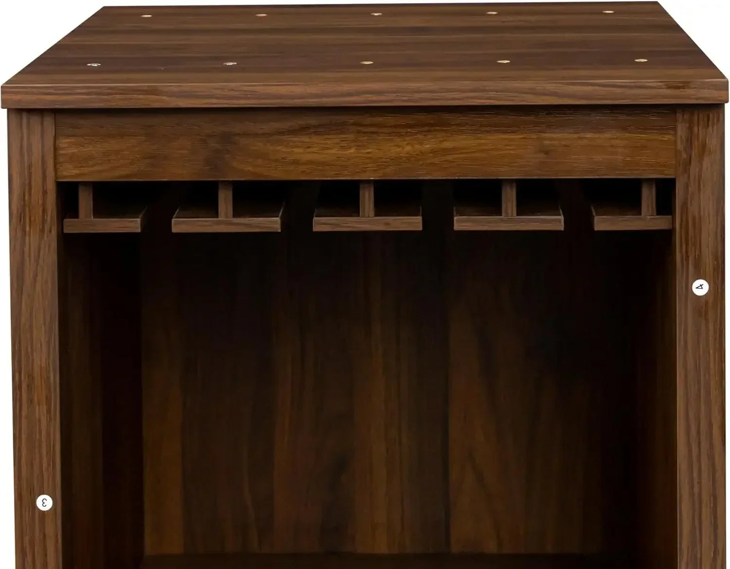 Modular Wine Bar Cabinet Kitchen Hutch Storage with Open Shelves