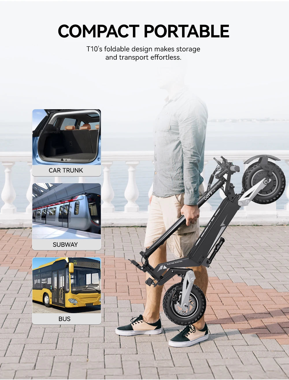 Ljustra Electric Scooter 31mph 900W Off-Road Adult E-Scooter