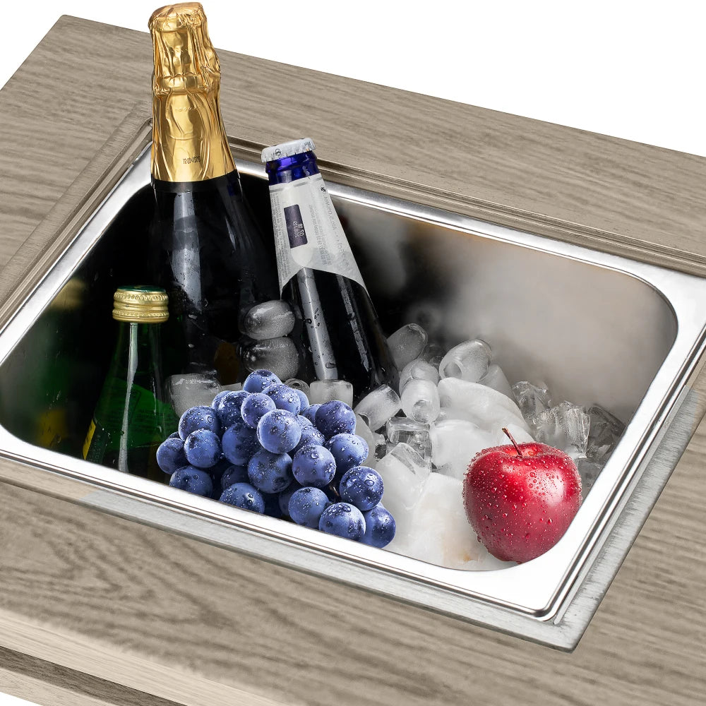 3-in-1 Coffee Table with Ice Bucket and Fire Pit for Backyard Relaxation