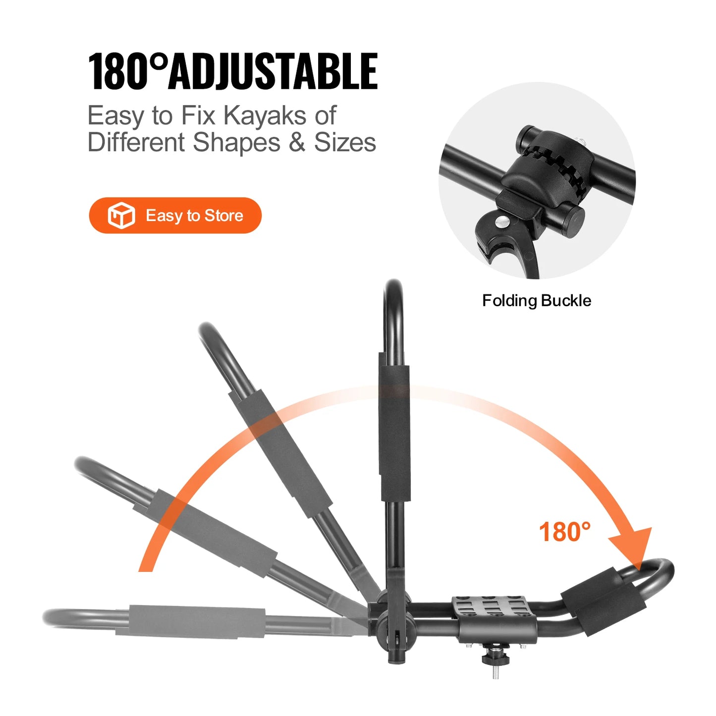 Ljustra J-Bar Kayak Roof Rack 2 Pairs Folding Carrier for Kayaks Canoes