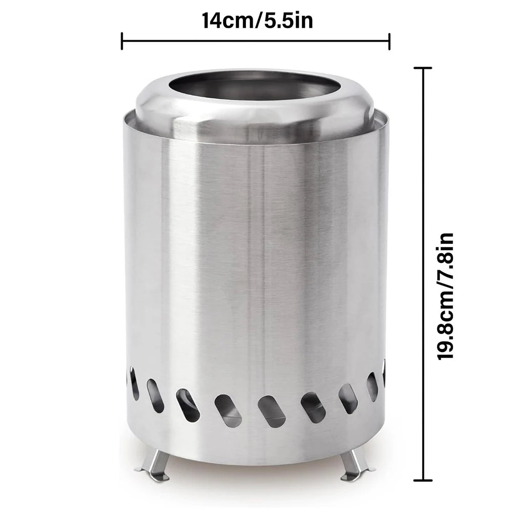 Smokeless Tabletop Fire Pit Stainless Steel Mini Indoor Outdoor Bonfire