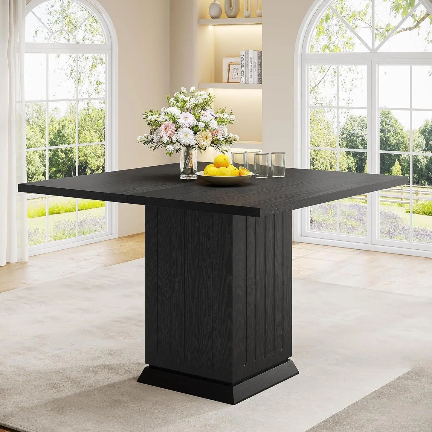 Modern Engineered Wood Small Square Kitchen Dining Table for 4