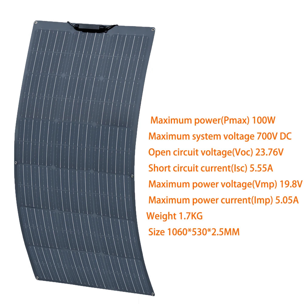 Ljustra Flexible Solar Panel 100W 150W 200W 300W for Camping Home Car