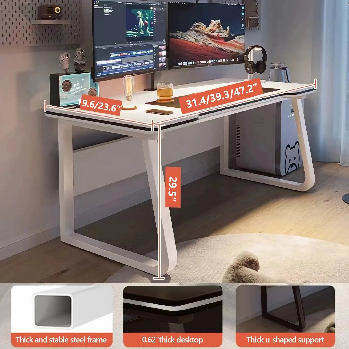 Ljustra Modern Gaming Desk Stylish Writing Table for Home Office