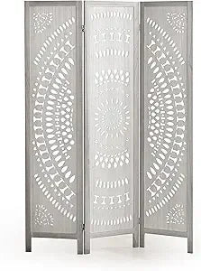 Boho 6 Panel Room Divider Modern Folding Privacy Screen Partition