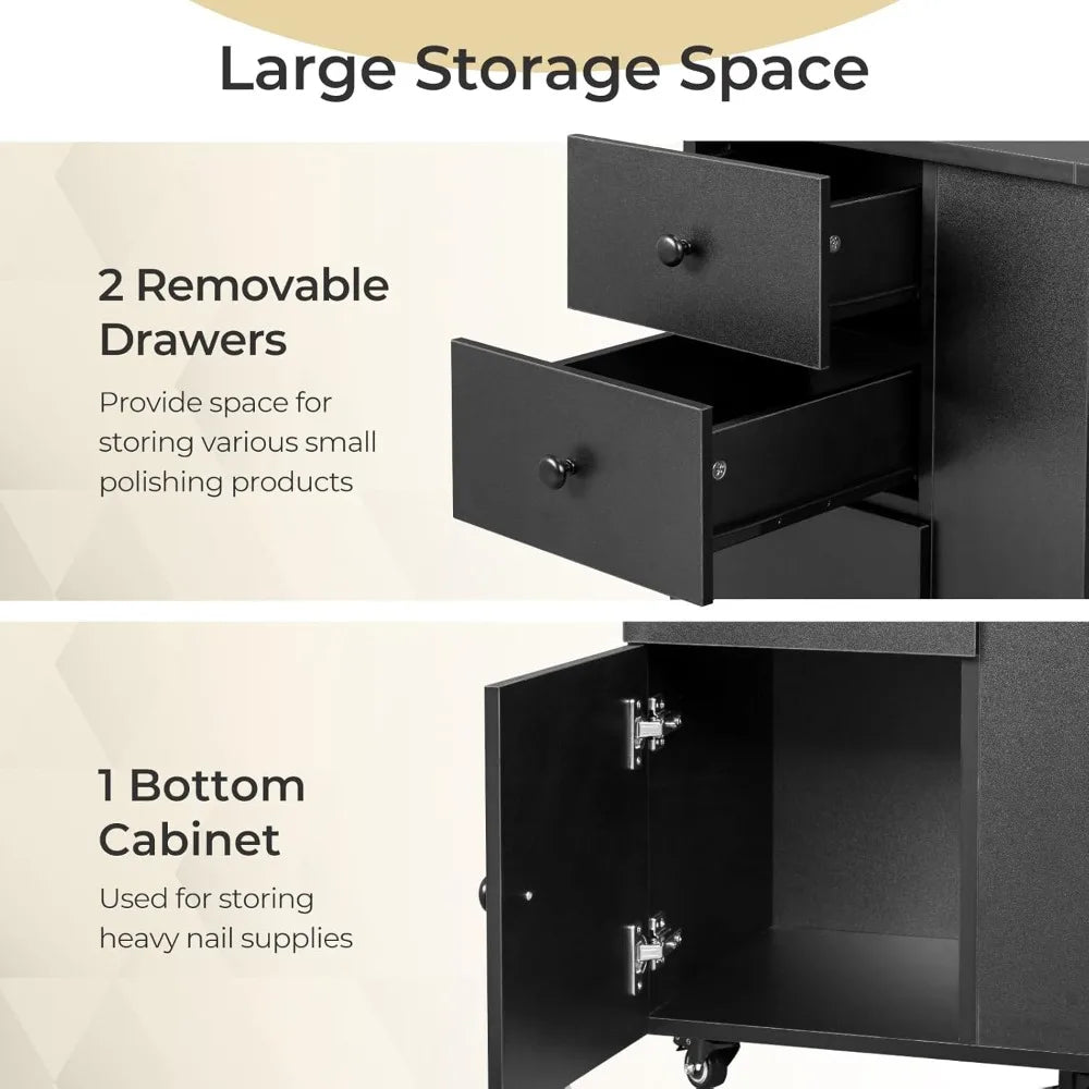 Foldable Manicure Table with Dust Collector for Nail Salon Home Use