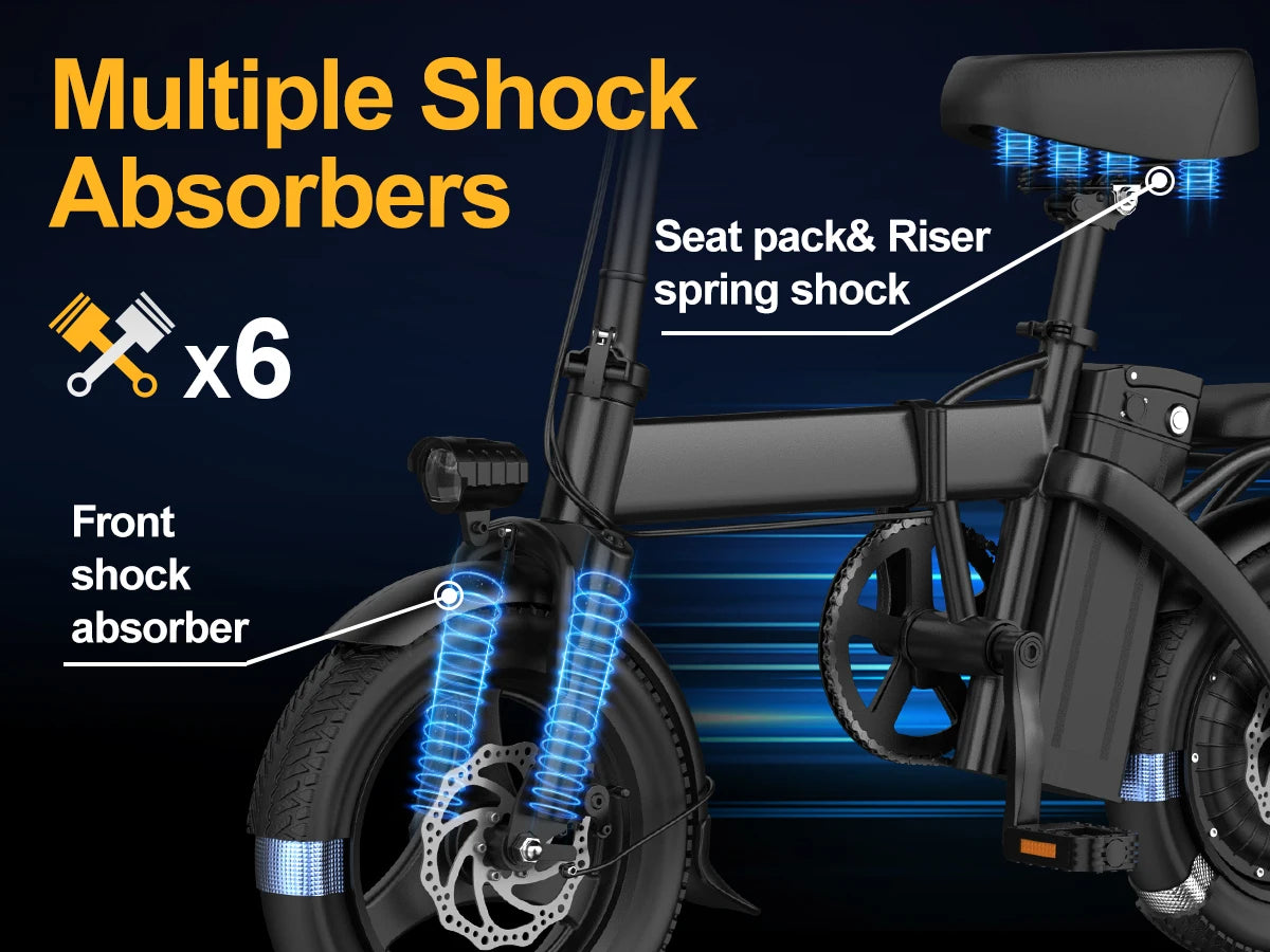 Ljustra Electric Bicycle 20MPH Folding Bike Adults 30 Mile Range