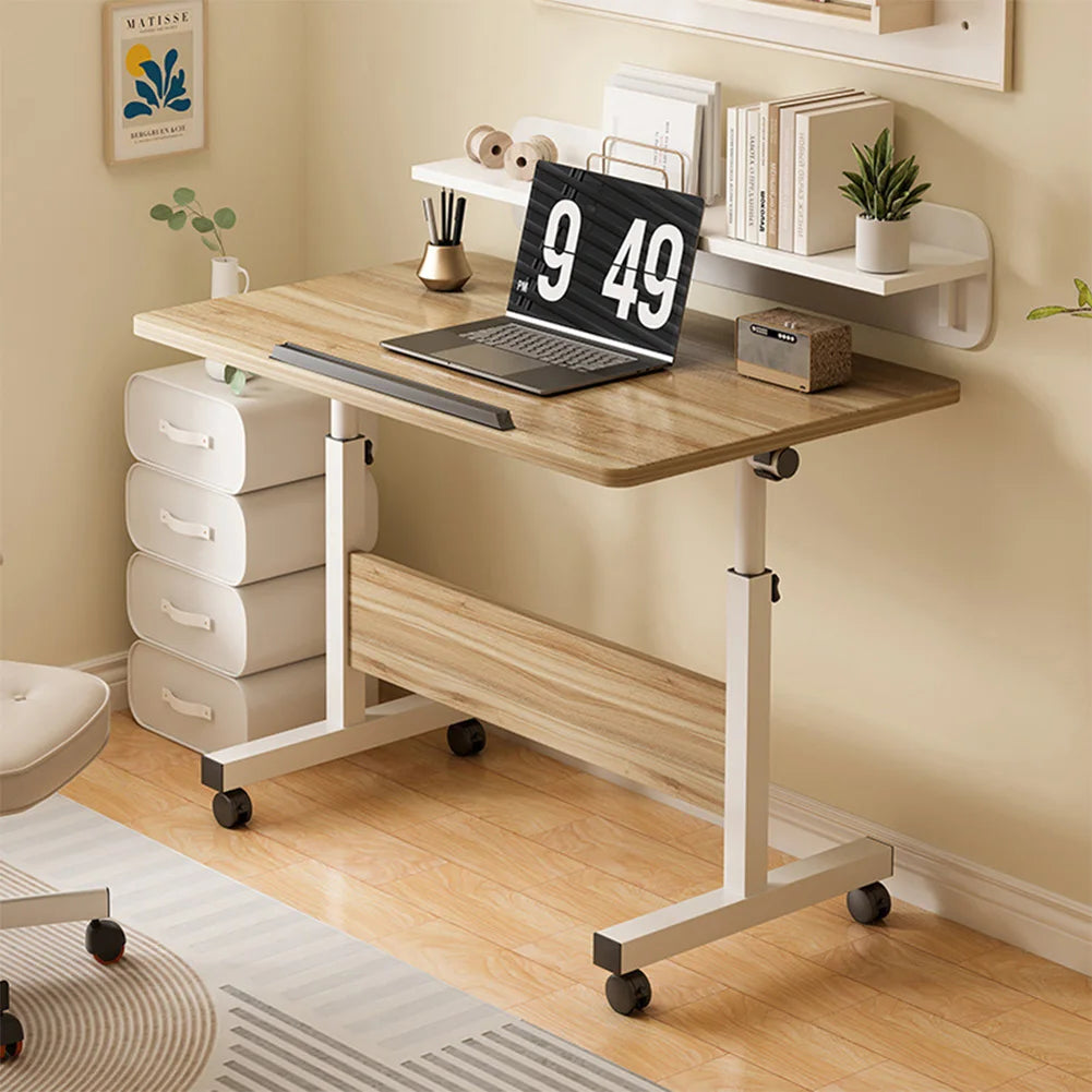 Small Standing Adjustable Height Mobile Desk with Wheels for Home Office
