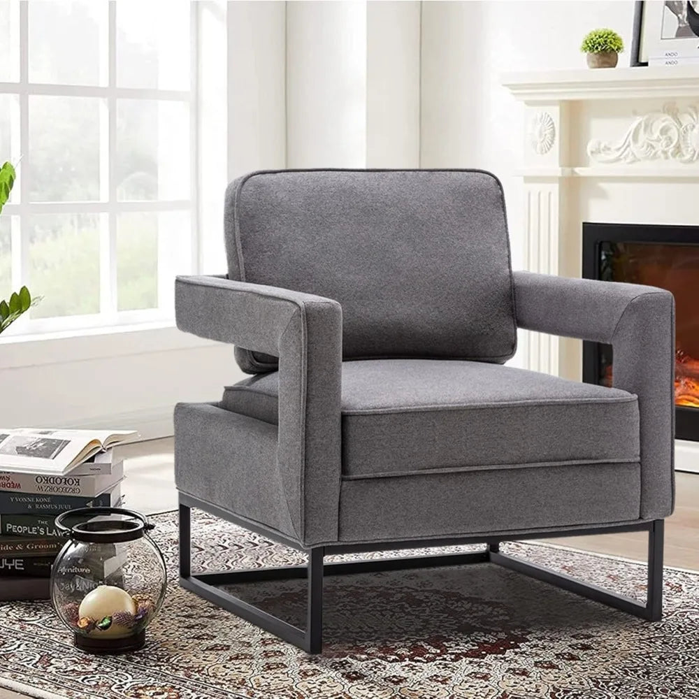 Mid Century Accent Chair Modern Upholstered Armchair Living Room Bedroom