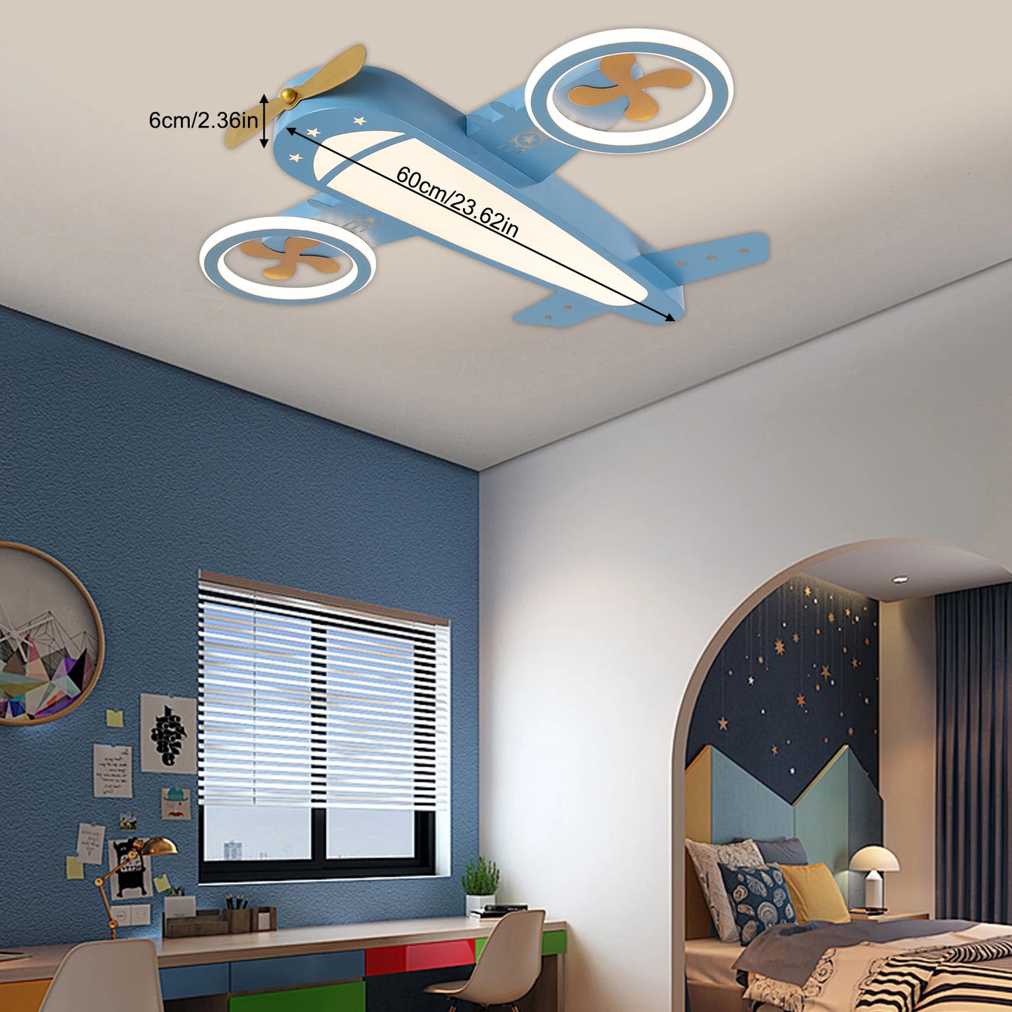 Dimmable Remote Control LED Ceiling Light Fixture with Fans for Bedroom