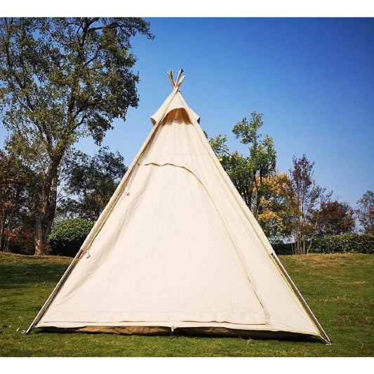 7x7x6.5 Outdoor Cotton Canvas 2-3 Person Bell Teepee Tent Camping