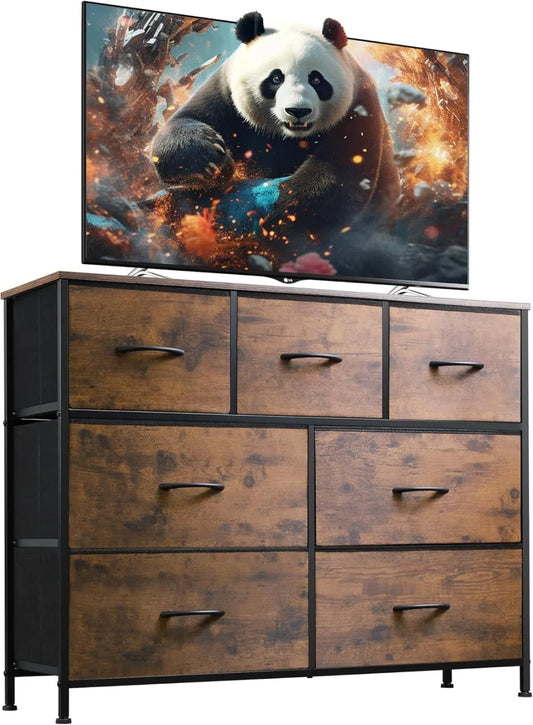 7 Drawer Dresser TV Stand Media Console Table for TVs up to 45 Inch