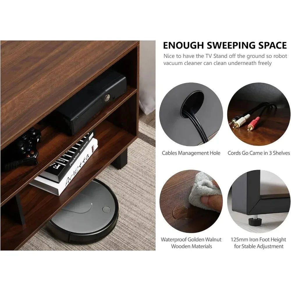 TV Stand with Mount for 32-70 inch TVs Swivel Floor Entertainment Center