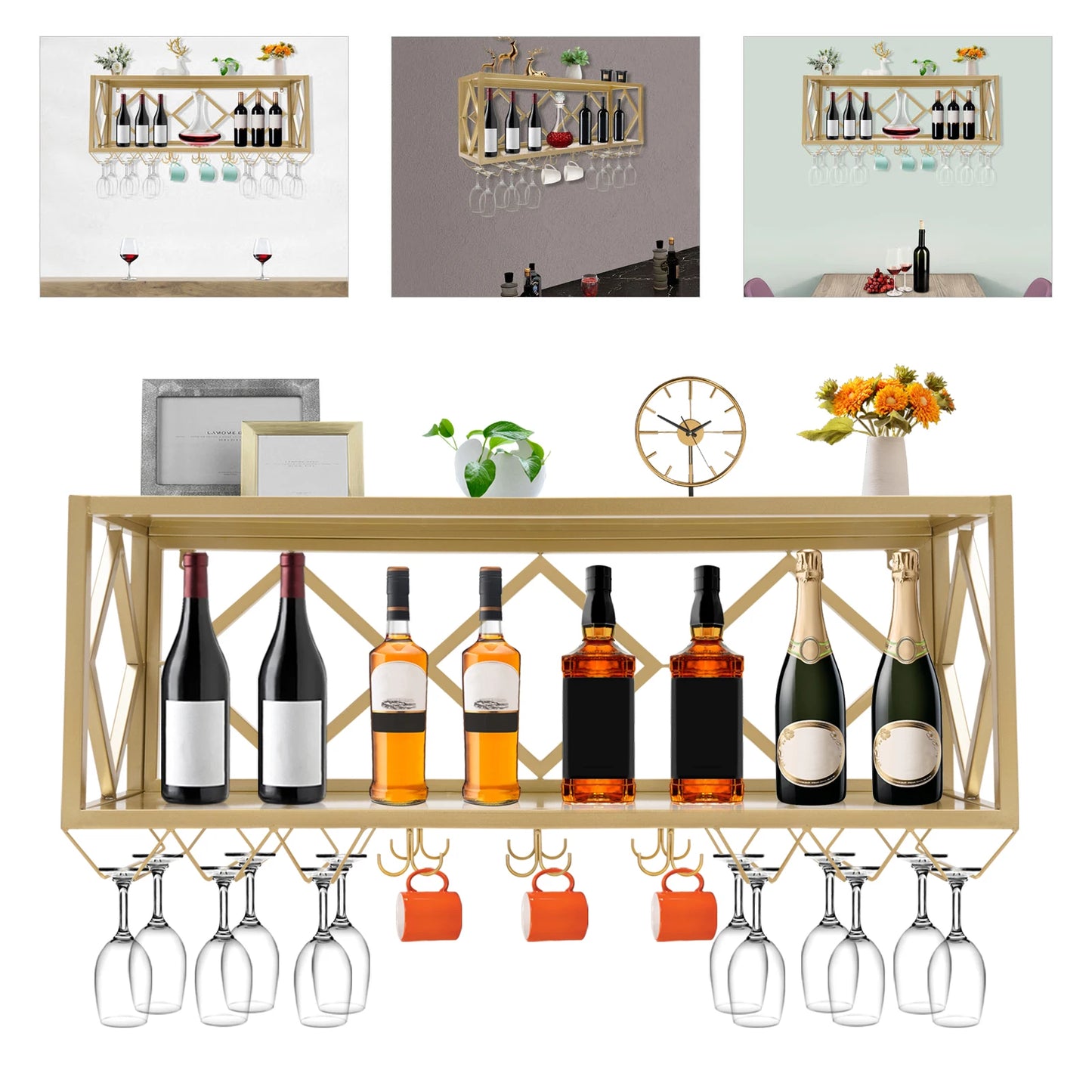Durable Wall Mounted Wine Rack for Home and Commercial Use