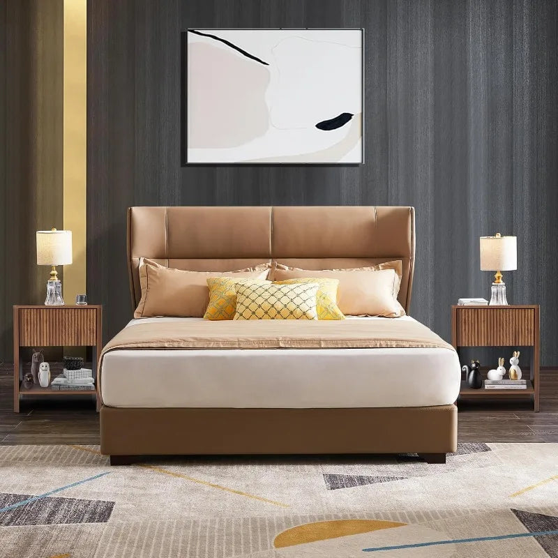 Mid Century Modern Nightstand Set 2 with Drawer for Bedroom Living Room