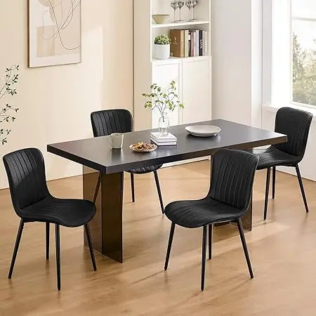Modern Dining Chairs Set of 4 Upholstered Metal Legs Comfortable