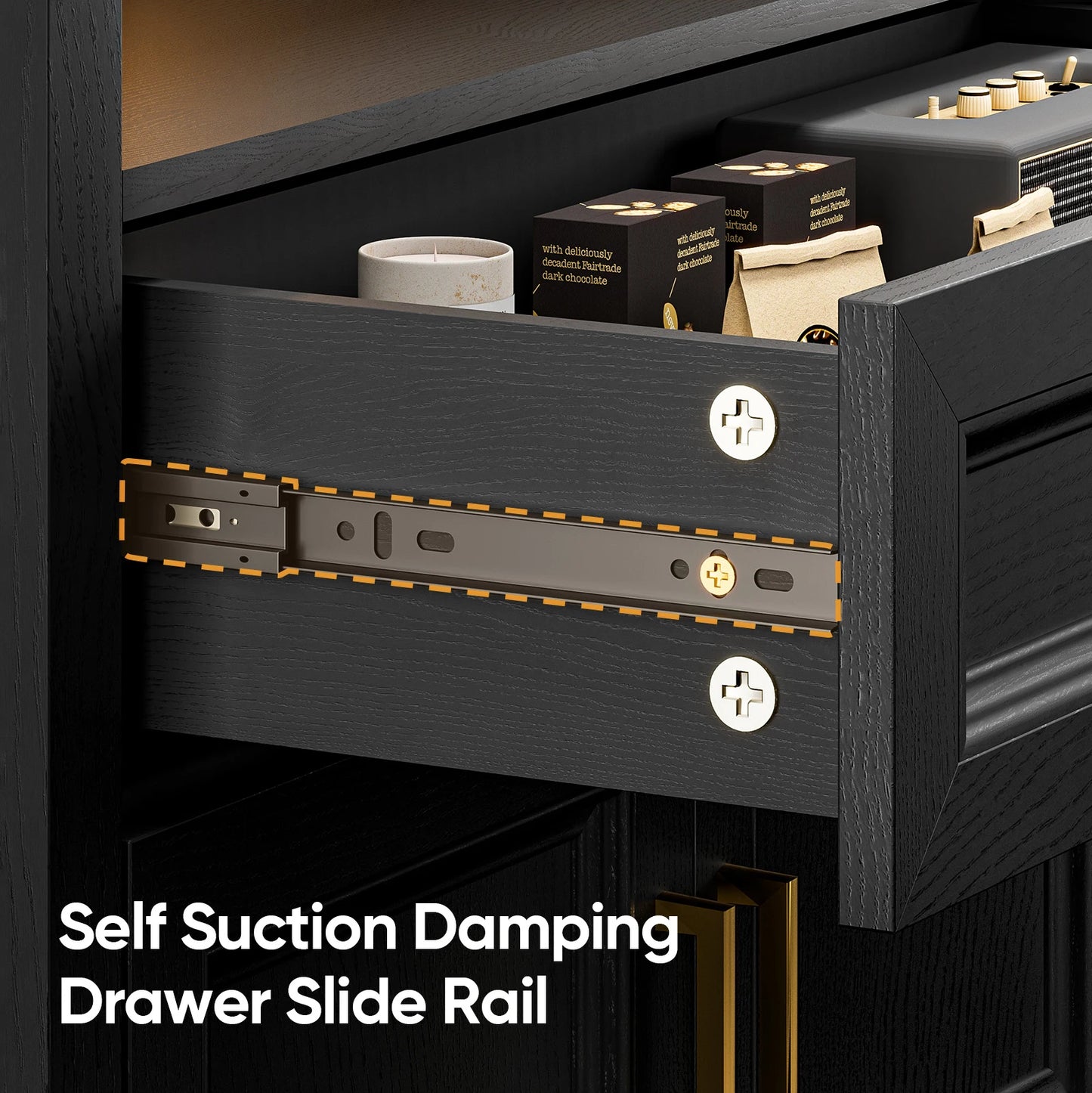 Modern Arched Cabinet with Glass Doors Auto Sensor LED Lights