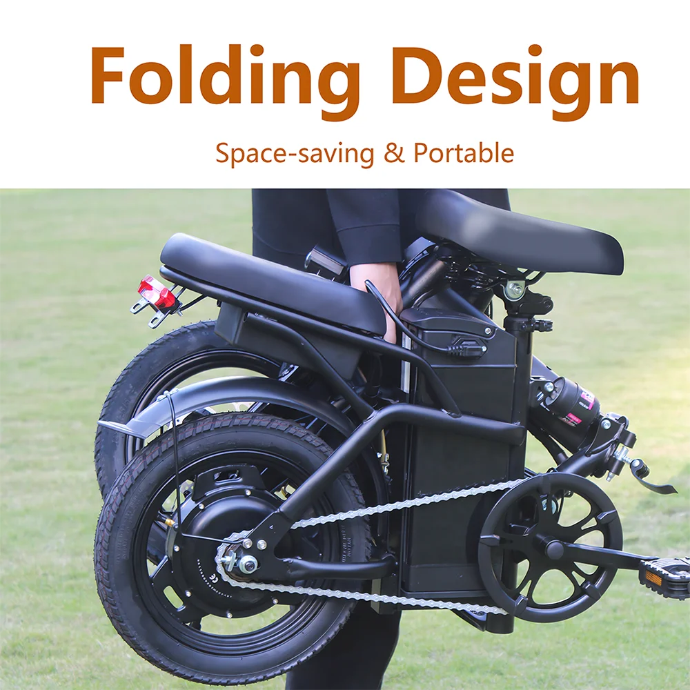 Ljustra 14 Inch Foldable Electric Bicycle 400W Motor City Commuting EBike